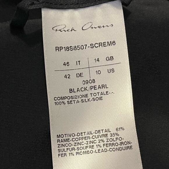 Rick Owens Dirt Silk Beaded Neck Black Maxi Dress - Picture 9 of 14